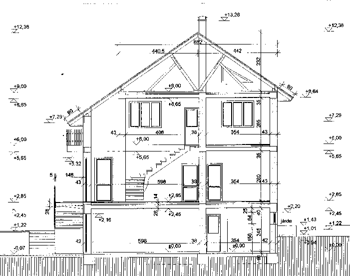 End plan view of house